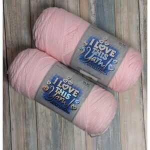 I Love This Yarn Soft Pink Lot 2 Skeins Acrylic Worsted Hobby Lobby